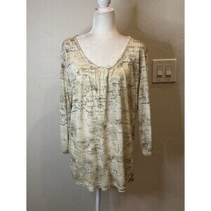 Chicos Long Sleeve Top Size XL AR3509f